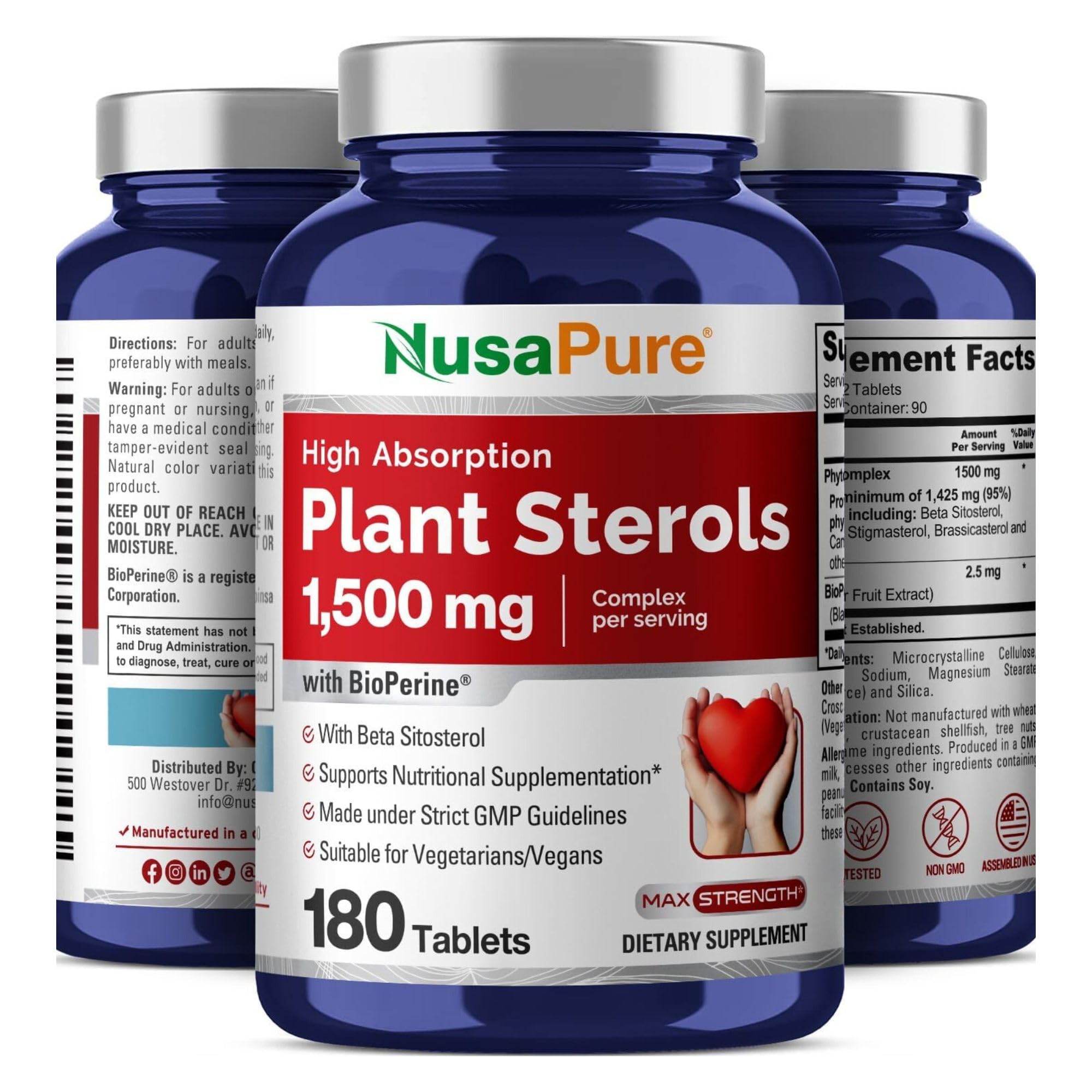 NusaPure Esteroles de Planta, detalle de cápsulas, alta absorción potencial.