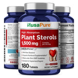 NusaPure Esteroles de Planta, detalle de cápsulas, alta absorción potencial.
