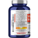 NusaPure etiqueta D3 50,000 UI destacando ingredientes de calidad.