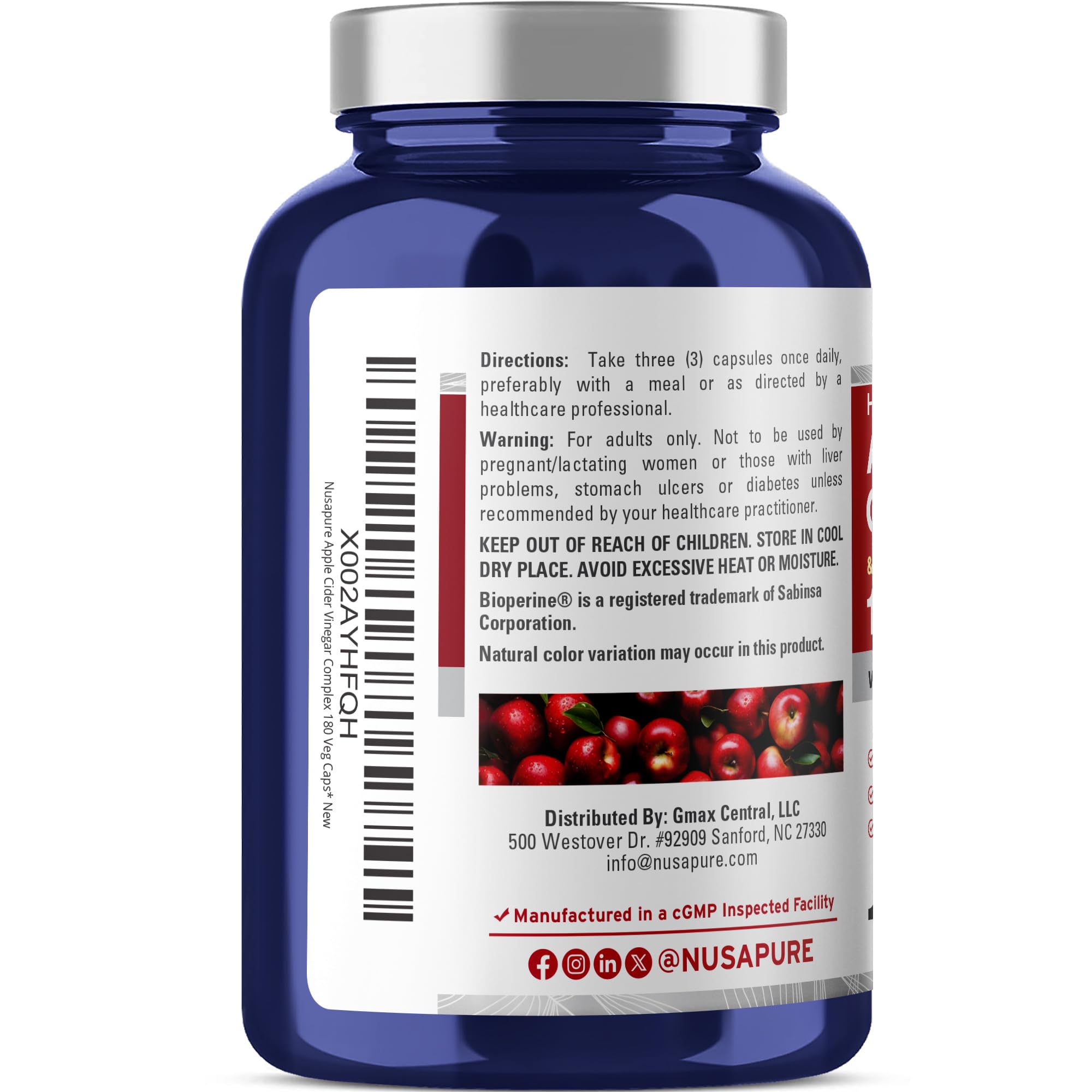 NusaPure etiqueta muestra ingredientes clave para apoyar tu plan de salud.