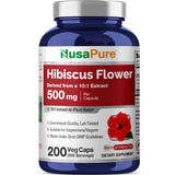 NusaPure Hibisco en botella con cápsulas, apoyo diario al bienestar
