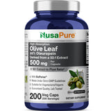 NusaPure Hojas de Olivo cápsulas 500 mg para apoyo diario.