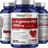 NusaPure L-Arginina: cápsulas vegetales en envase compacto para transporte