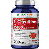 NusaPure L-Citrulina 2400 mg, tabletas vegetarianas para uso diario