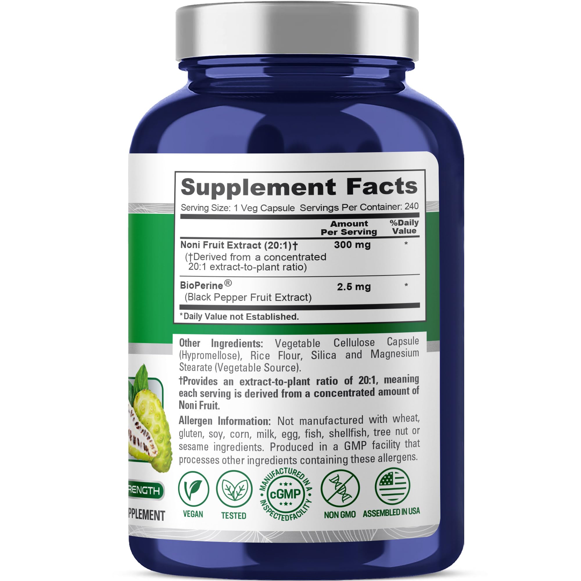 NusaPure Noni 300 mg cápsulas fáciles de tragar