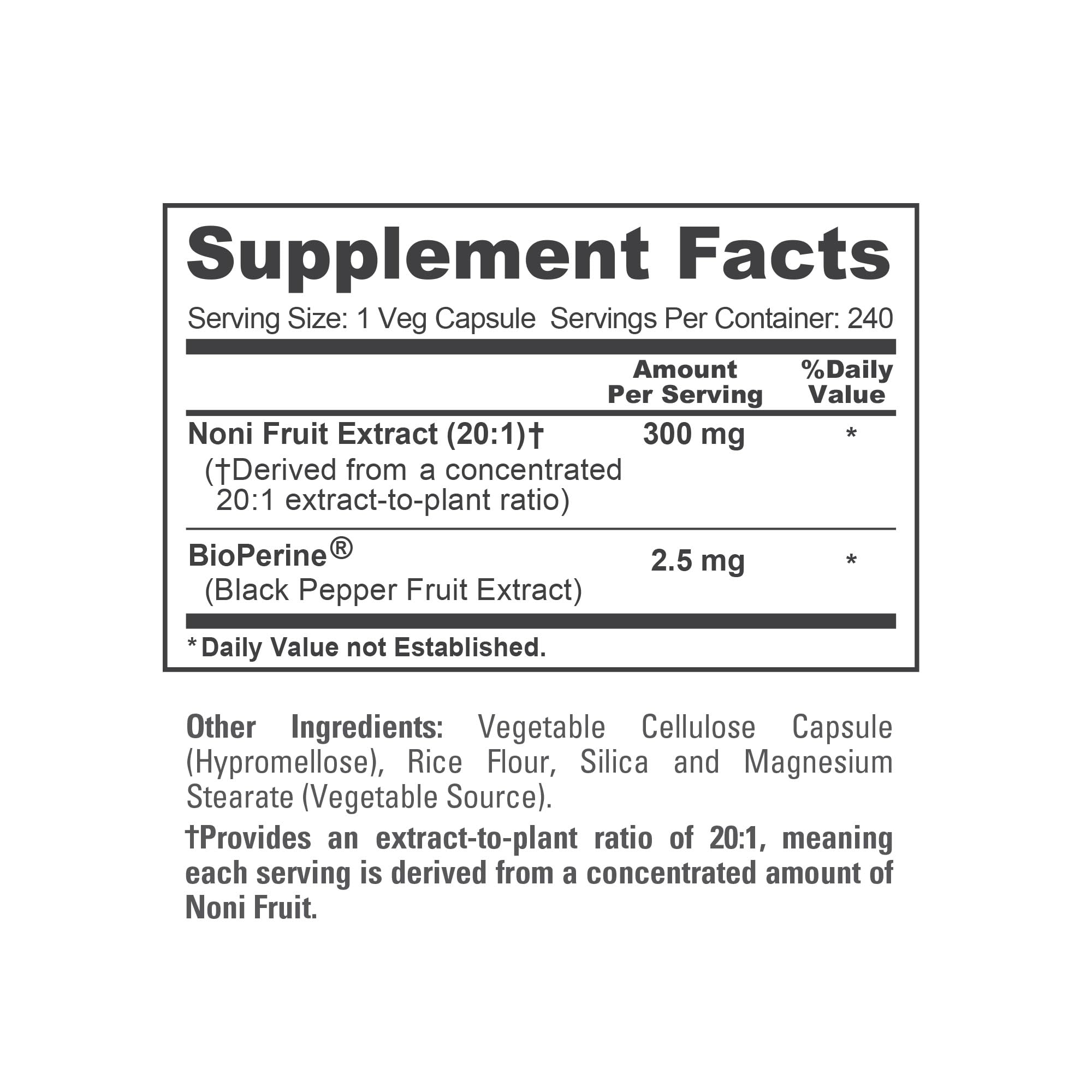 NusaPure Noni pimienta negra extracto para mejor absorción
