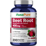 NusaPure remolacha orgánica 400 mg en envase, conveniente para la rutina diaria.