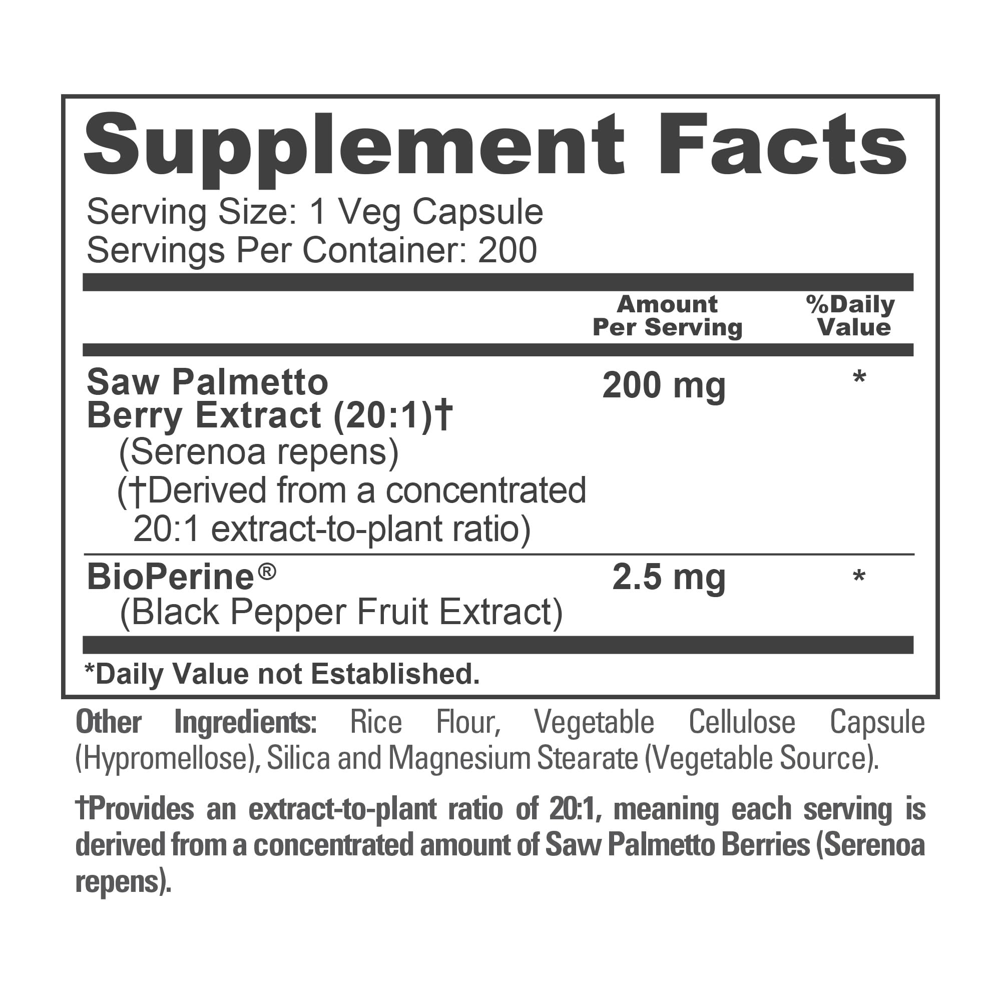 NusaPure Saw Palmetto con pimienta negra, mejor absorción de nutrientes.