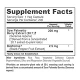 NusaPure Saw Palmetto con pimienta negra, mejor absorción de nutrientes.