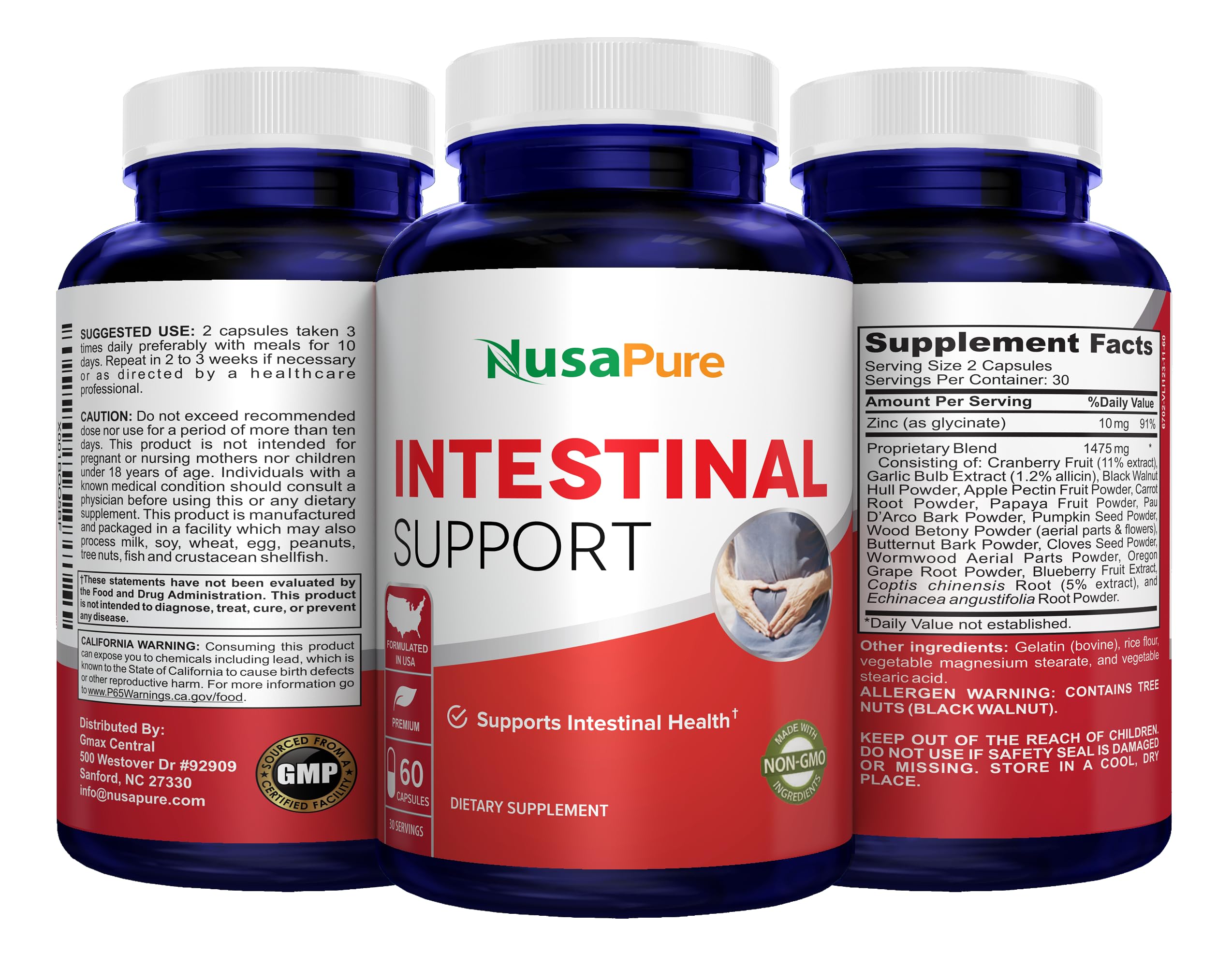NusaPure zinc 10 mg, cápsula para aporte diario.
