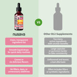 NUSAVA B12 B6 gotas hecho en EE.UU. con ingredientes globales