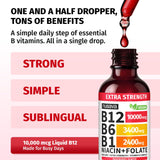 NUSAVA B12 Drops etiqueta frambuesa muestra el sabor y comodidad diaria.