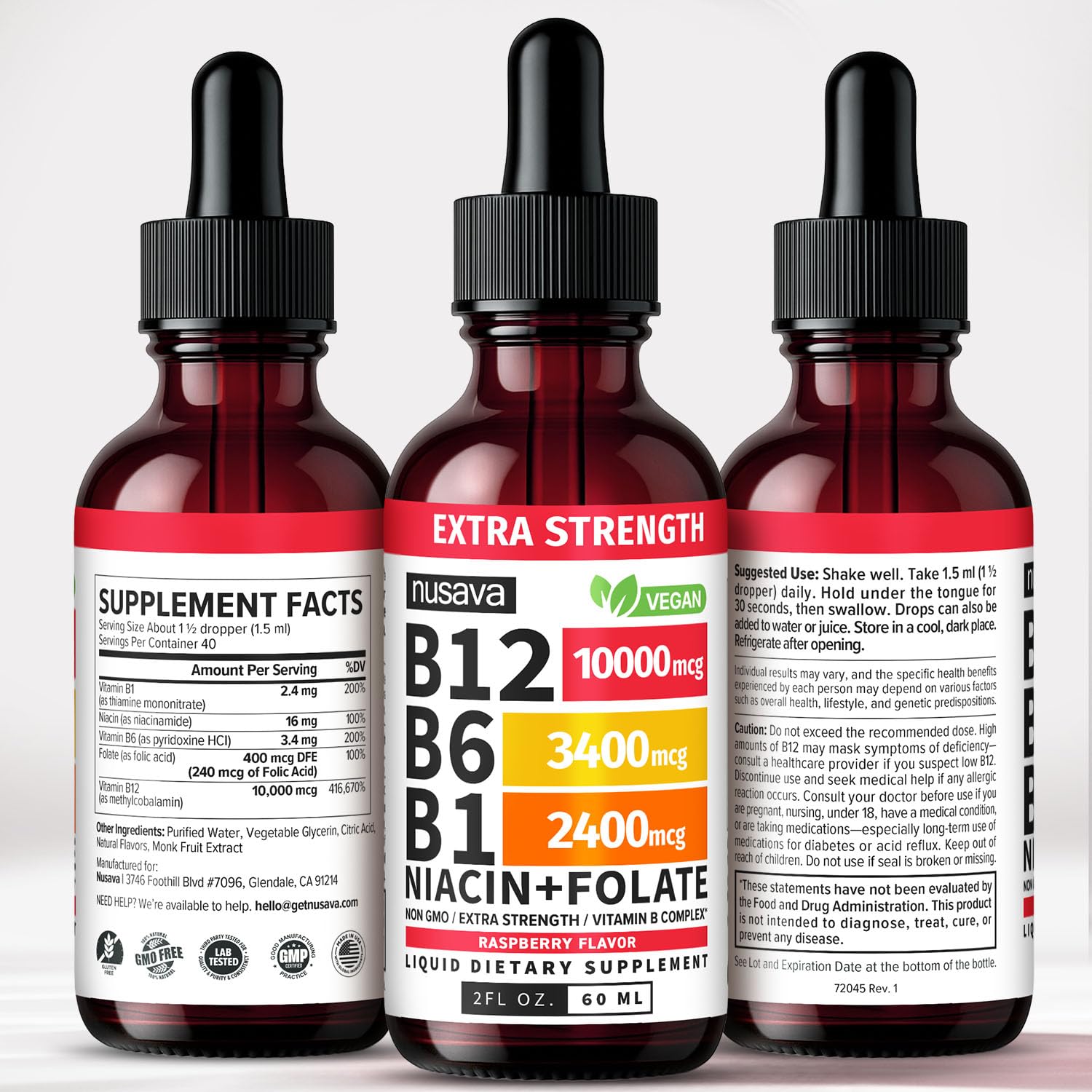 NUSAVA B12 Drops sabor frambuesa ofrece apoyo sensorial para momentos activos.