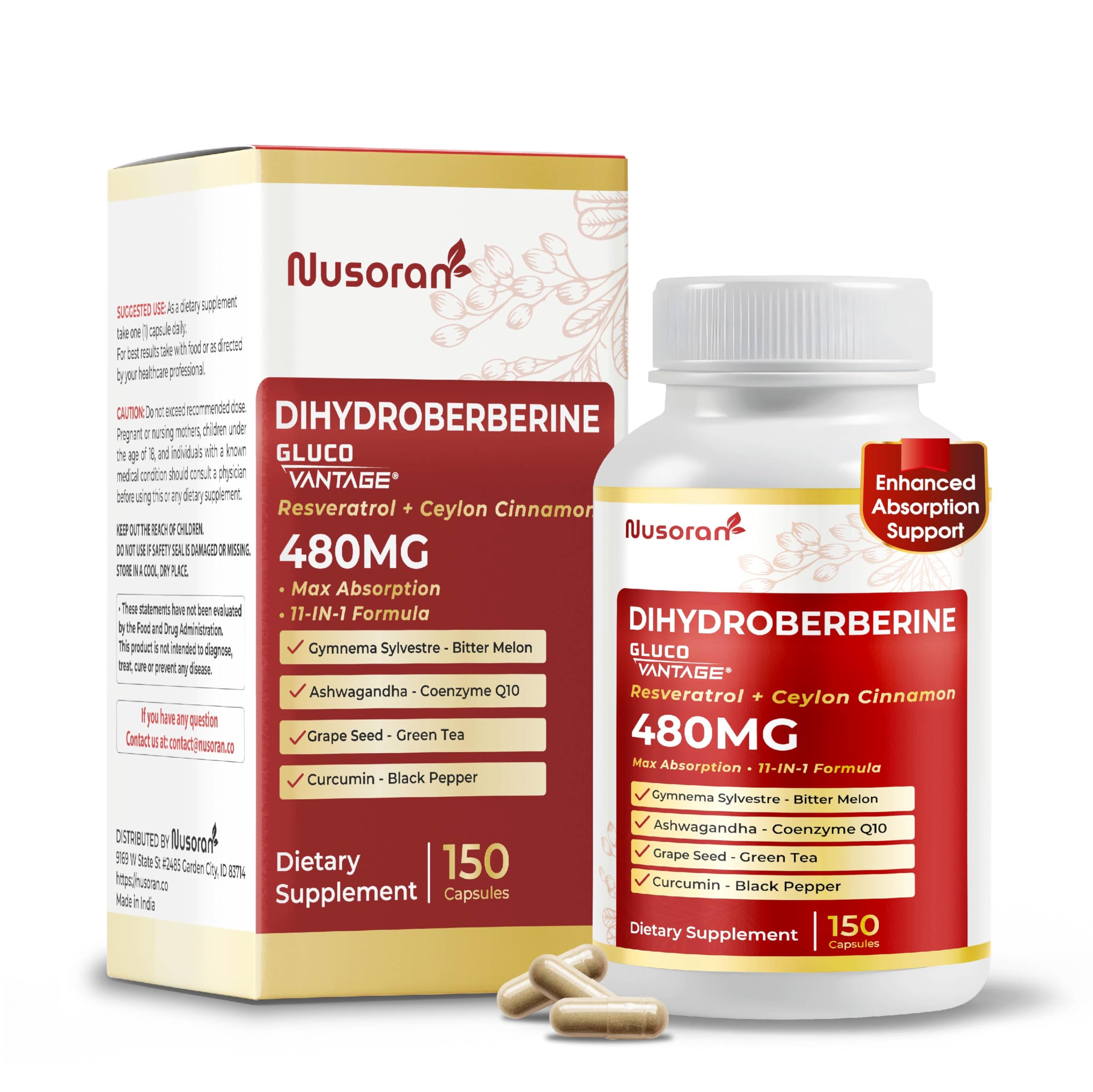 NUSORAN Dihidroberberina - botella: apoyo diario para equilibrio tras las comidas.
