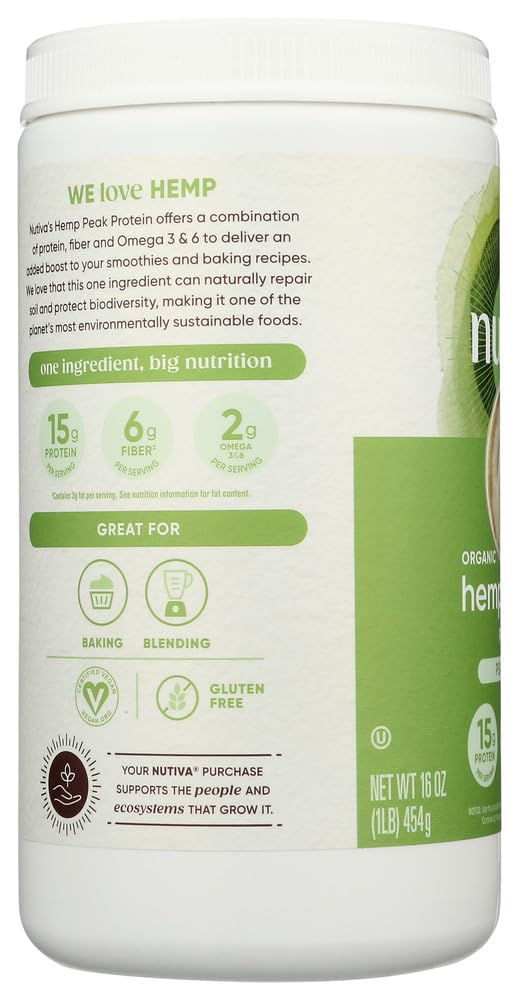 Nutiva proteína de cáñamo orgánica en batido: rico en fibra y proteína