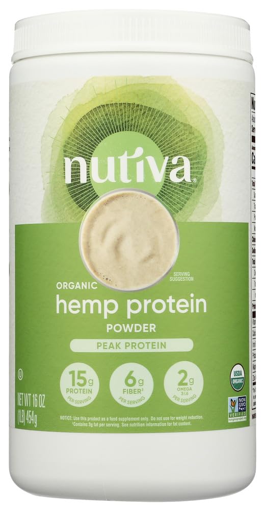 Nutiva proteína de cáñamo orgánica en envase: fuente de proteína vegetal