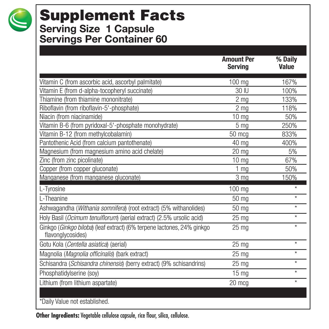 Nutra BioGenesis AdrenoActive dosis diarias, resguardo de la función adrenal en tensión.
