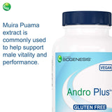 Nutra BioGenesis Andro Plus rutina-diaria, soporte herbal para estilo de vida activo.