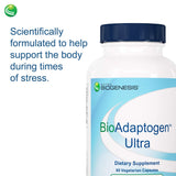 Nutra BioGenesis Bioadaptogen Ultra, cápsulas suaves para uso diario.