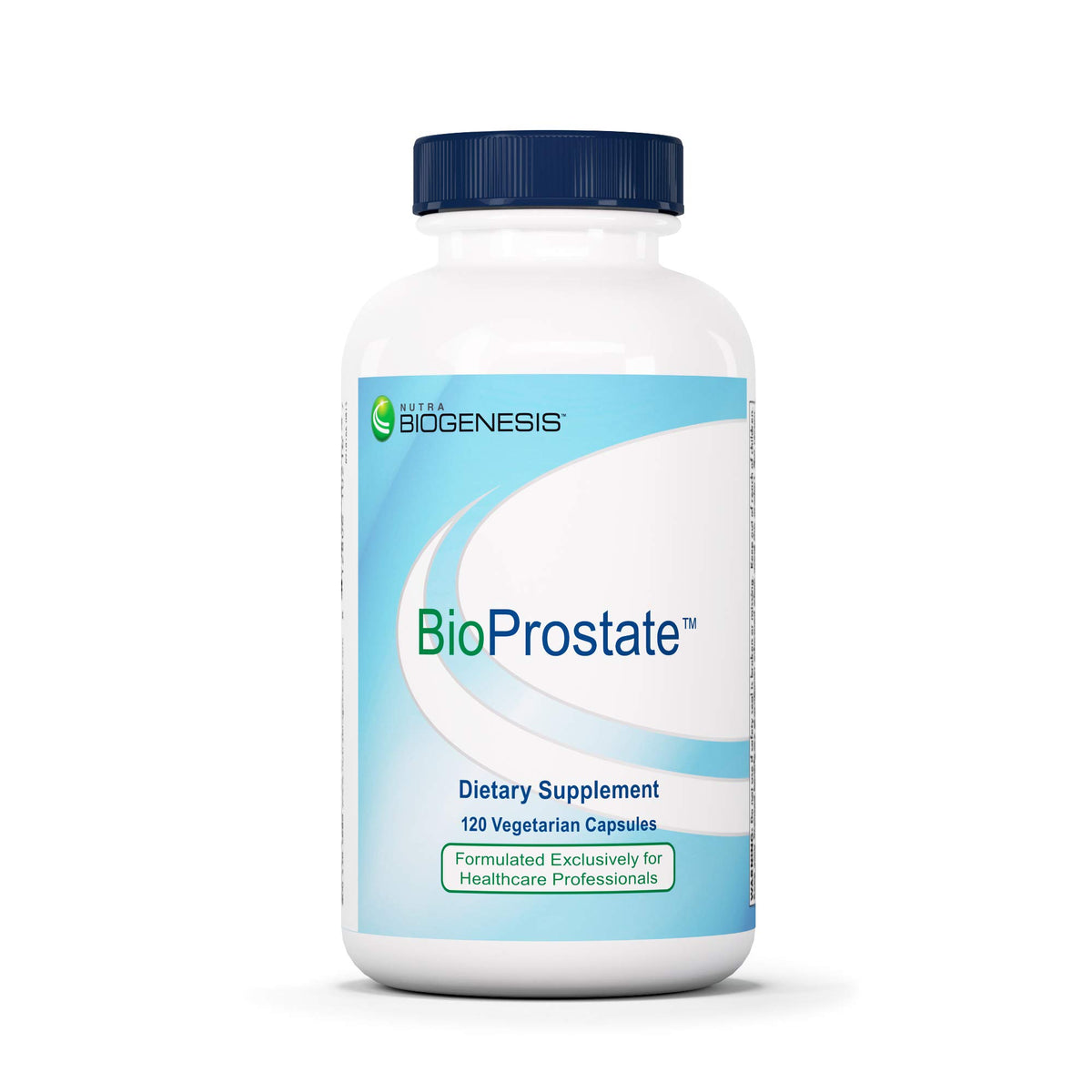 BioProstate de Nutra BioGenesis – botella visible, posible apoyo al flujo urinario para hombres.