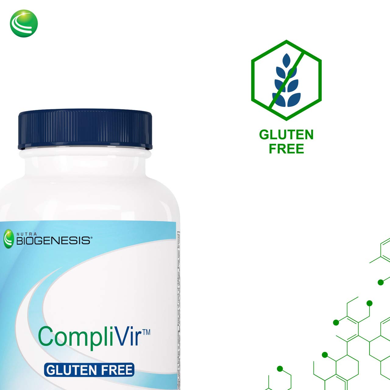 Nutra BioGenesis CompliVir extracto de olivo: complemento natural para defensa diaria.