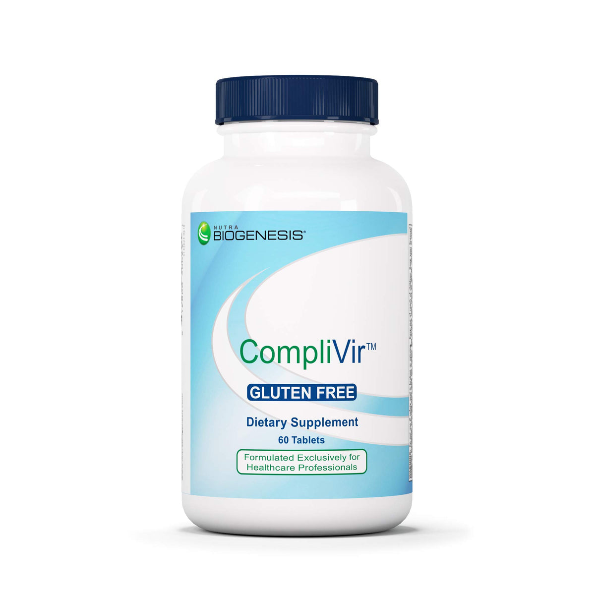 Nutra BioGenesis CompliVir tabletas para apoyo inmunitario diario con monolaurina y zinc.