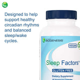 Nutra BioGenesis Factores del Sueño, L-Teanina en cápsula, apoyo a la serenidad nocturna