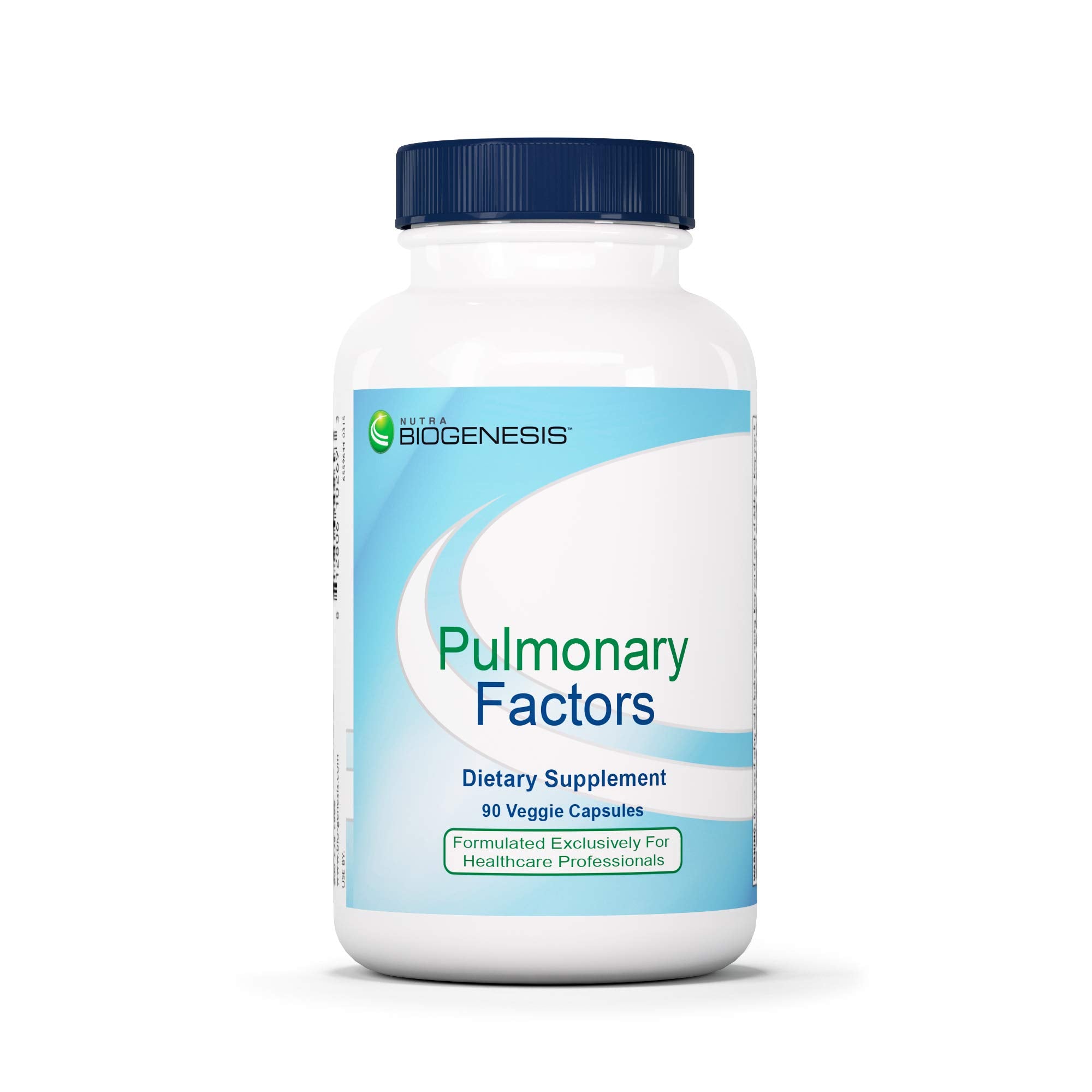 La botella de Nutra BioGenesis Factores Pulmonares contiene cápsulas para articulaciones.