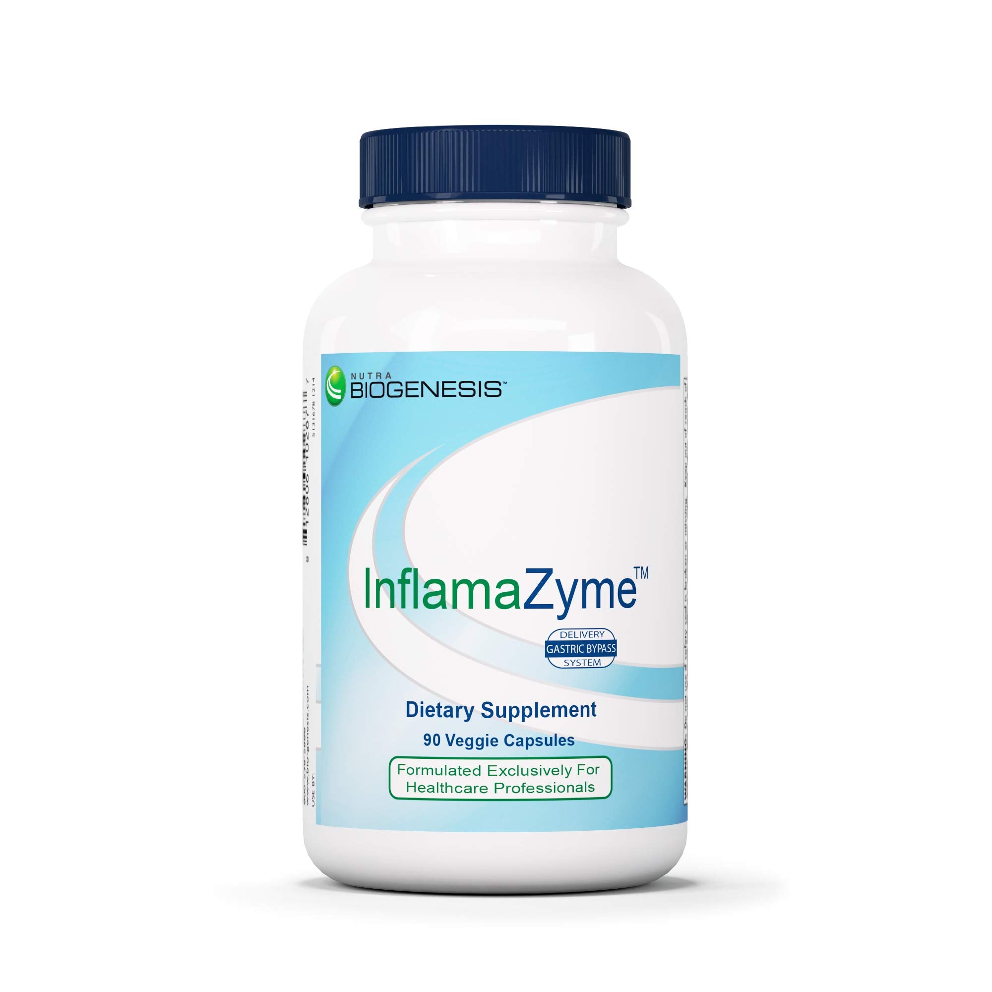 InfamaZyme Nutra Biogenesis, frasco de cápsulas, soporte digestivo y articular