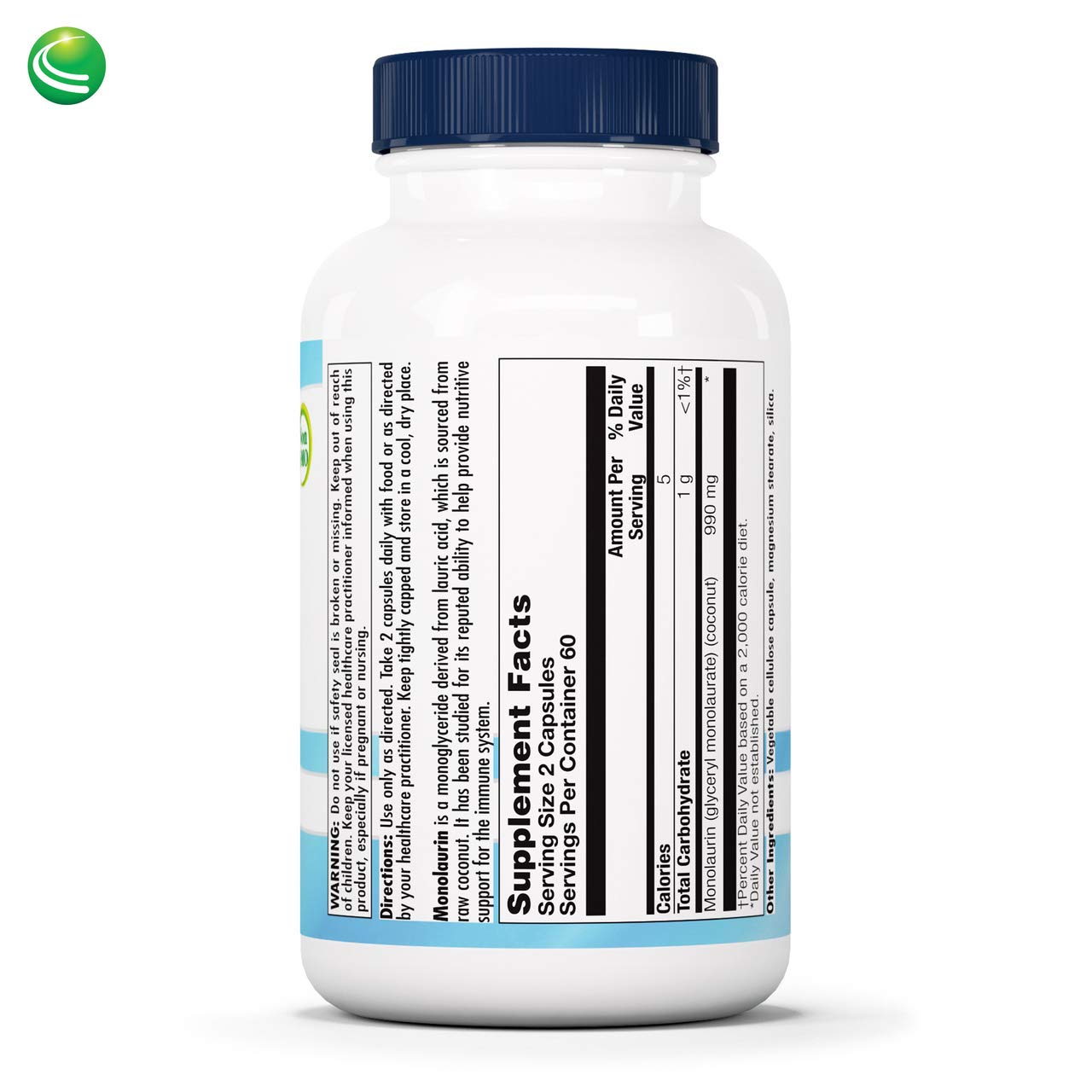 Nutra BioGenesis Monolaurin: cápsulas de uso diario para apoyo general de la salud