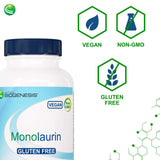 Nutra BioGenesis Monolaurin: origen de coco para una fórmula vegana y limpia