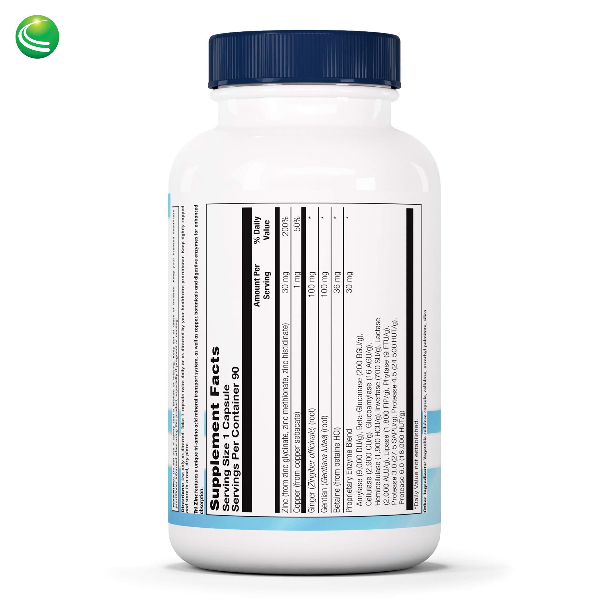 Nutra BioGenesis Tri Zinc, cápsulas: alta biodisponibilidad para uso mineral.