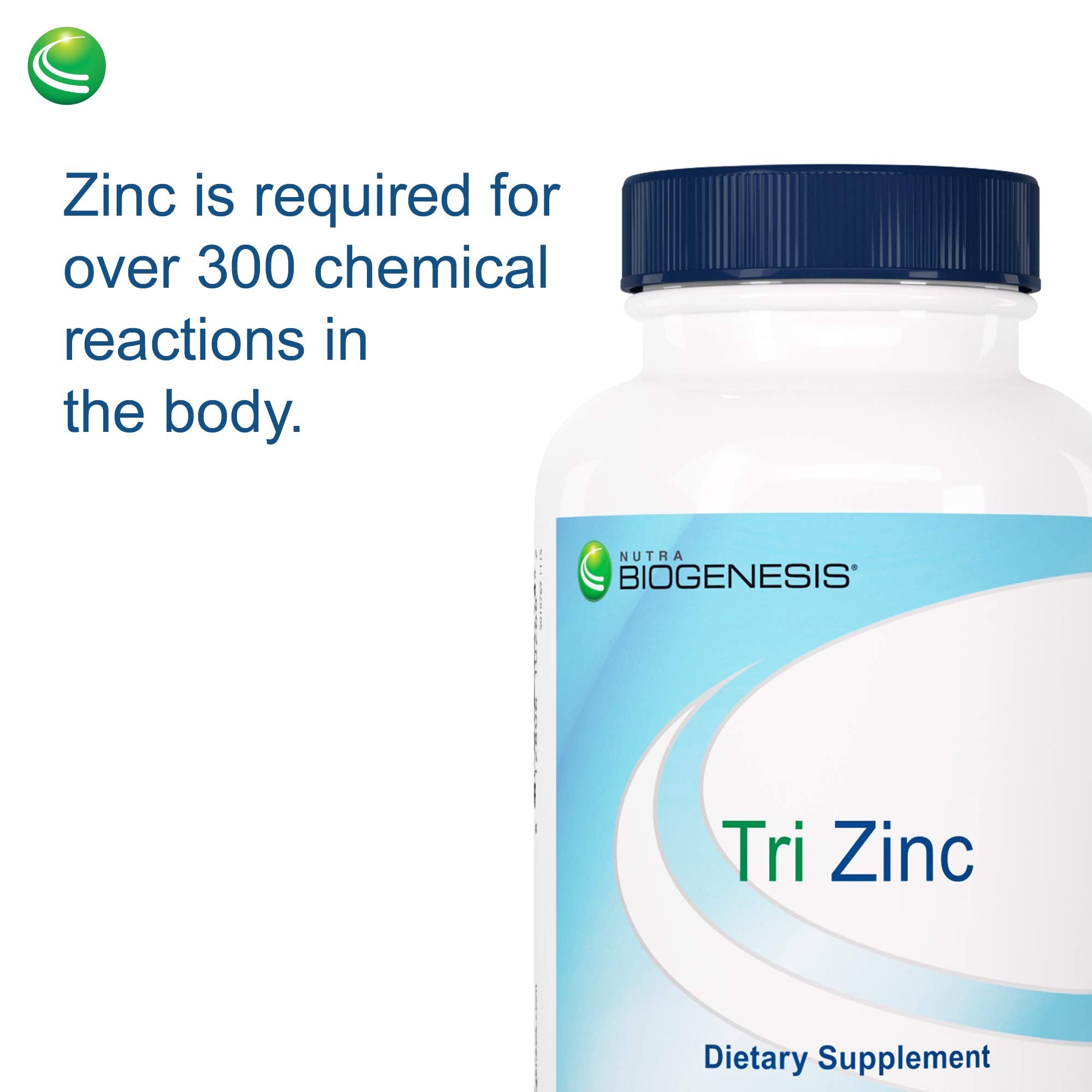 Nutra BioGenesis Tri Zinc, complemento digestivo: enzimas para absorción mejorada.