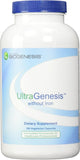 Nutra BioGenesis UltraGenesis: botella frontal mostrando multivitamínico sin hierro para hombres y mujeres