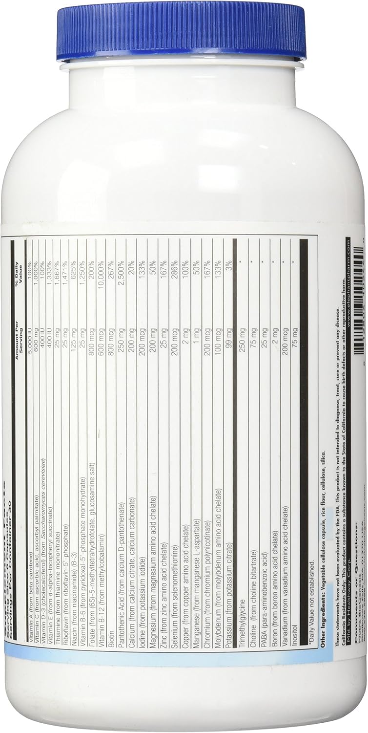 Nutra BioGenesis UltraGenesis: etiqueta clara destacando vitaminas A, C y D para visión y piel