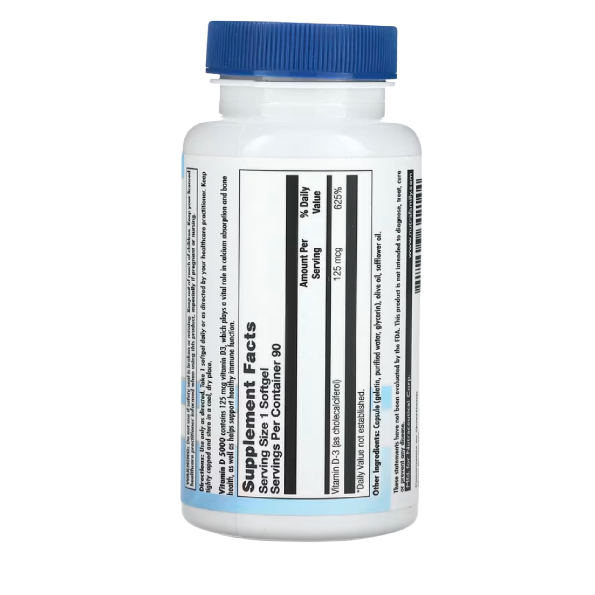 Nutra BioGenesis Vitamina D3 5000 UI — cápsulas para absorción optimizada con aceite de oliva