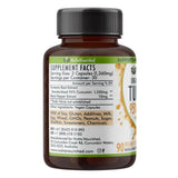 Nutra Nourished Curcumina Orgánica 90 cápsulas, etiqueta legible para dosis controladas.
