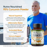 Nutra Nourished Curcumina Orgánica 90 cápsulas, envase práctico para viaje.