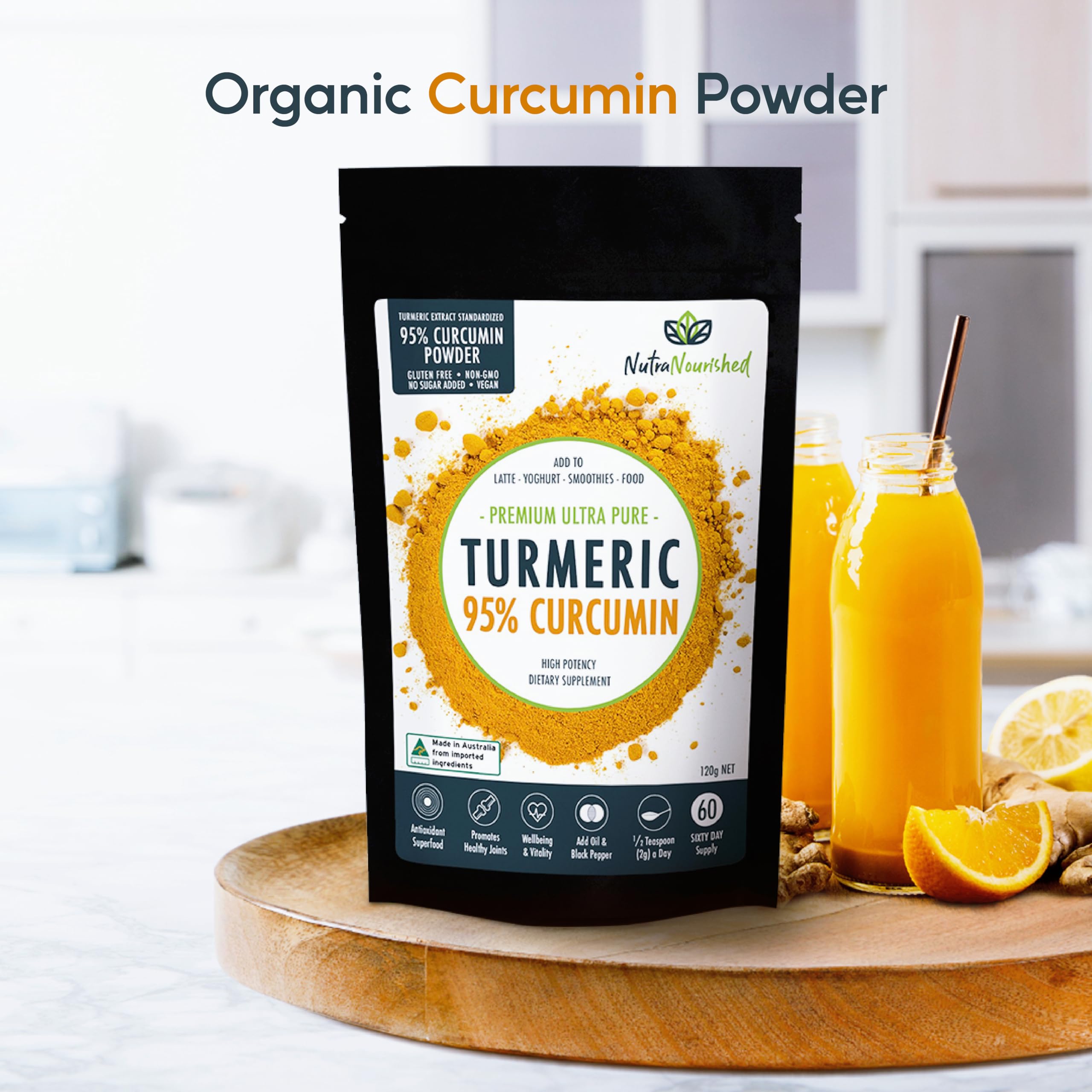 Nutra Nourished yogur con curcumina para snack saludable