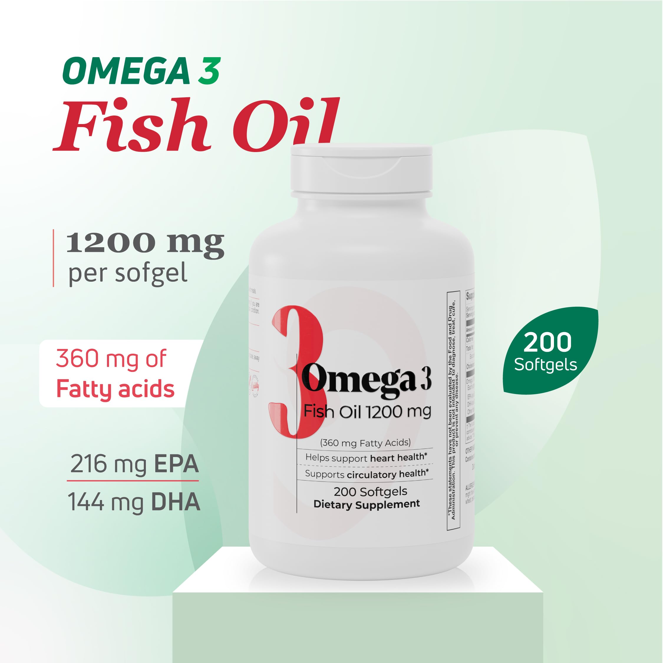 Nutra Nutrition Aceite de Pescado 1200mg, cápsulas en vaso para uso diario.