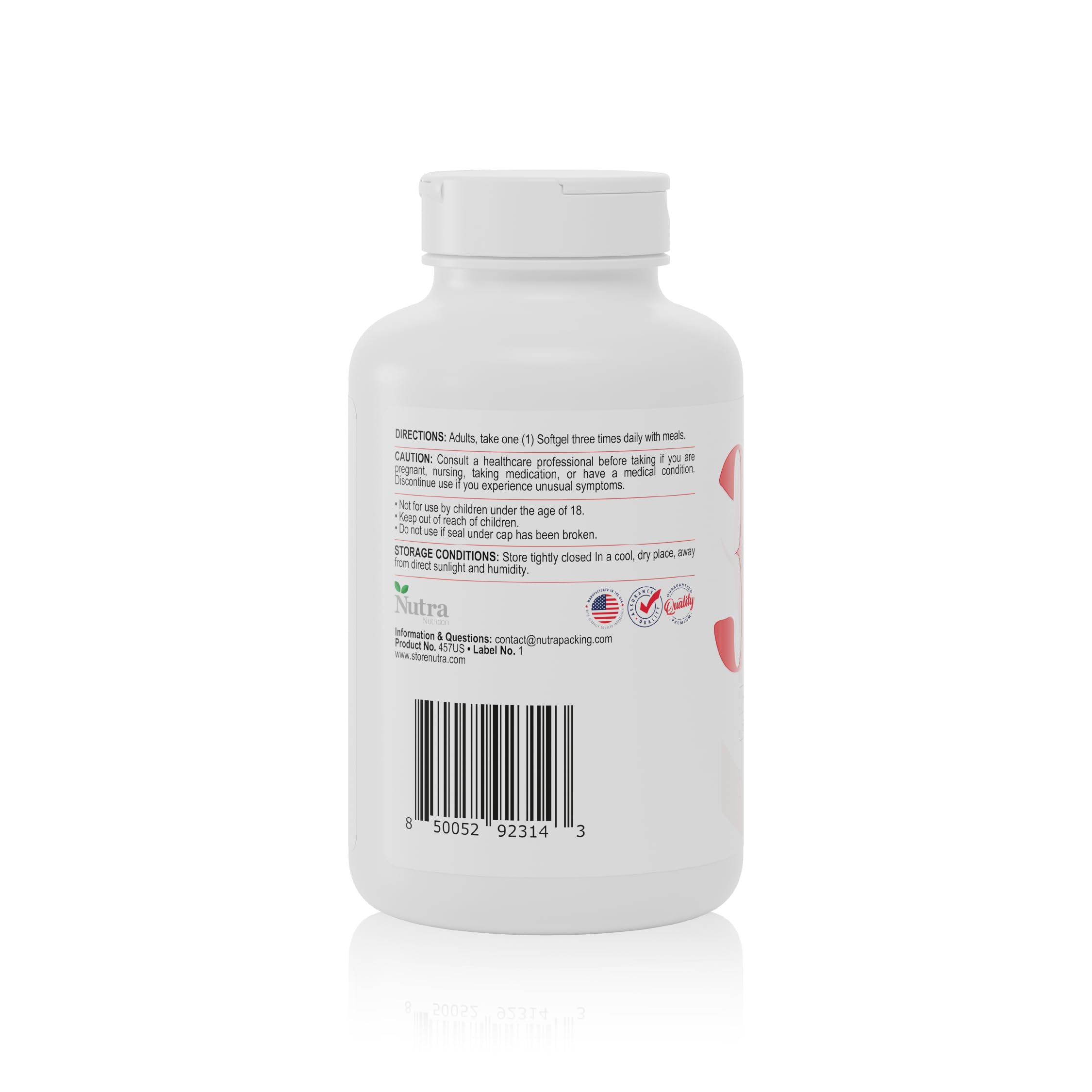 Nutra Nutrition Aceite de Pescado 1200mg, detalle de la cápsula de alta pureza.