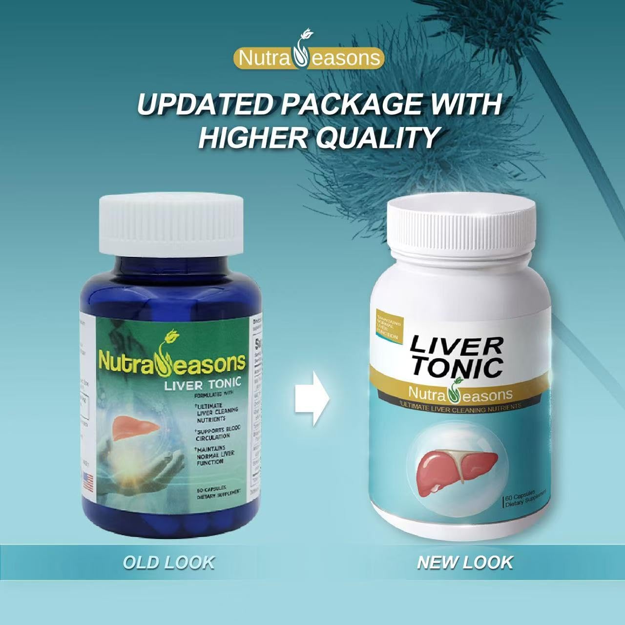 Nutra Seasons Liver Tonic: vista lateral para dosis diaria