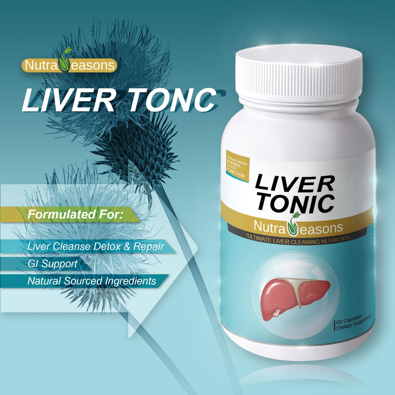 Nutra Seasons Liver Tonic: envase práctico para uso diario