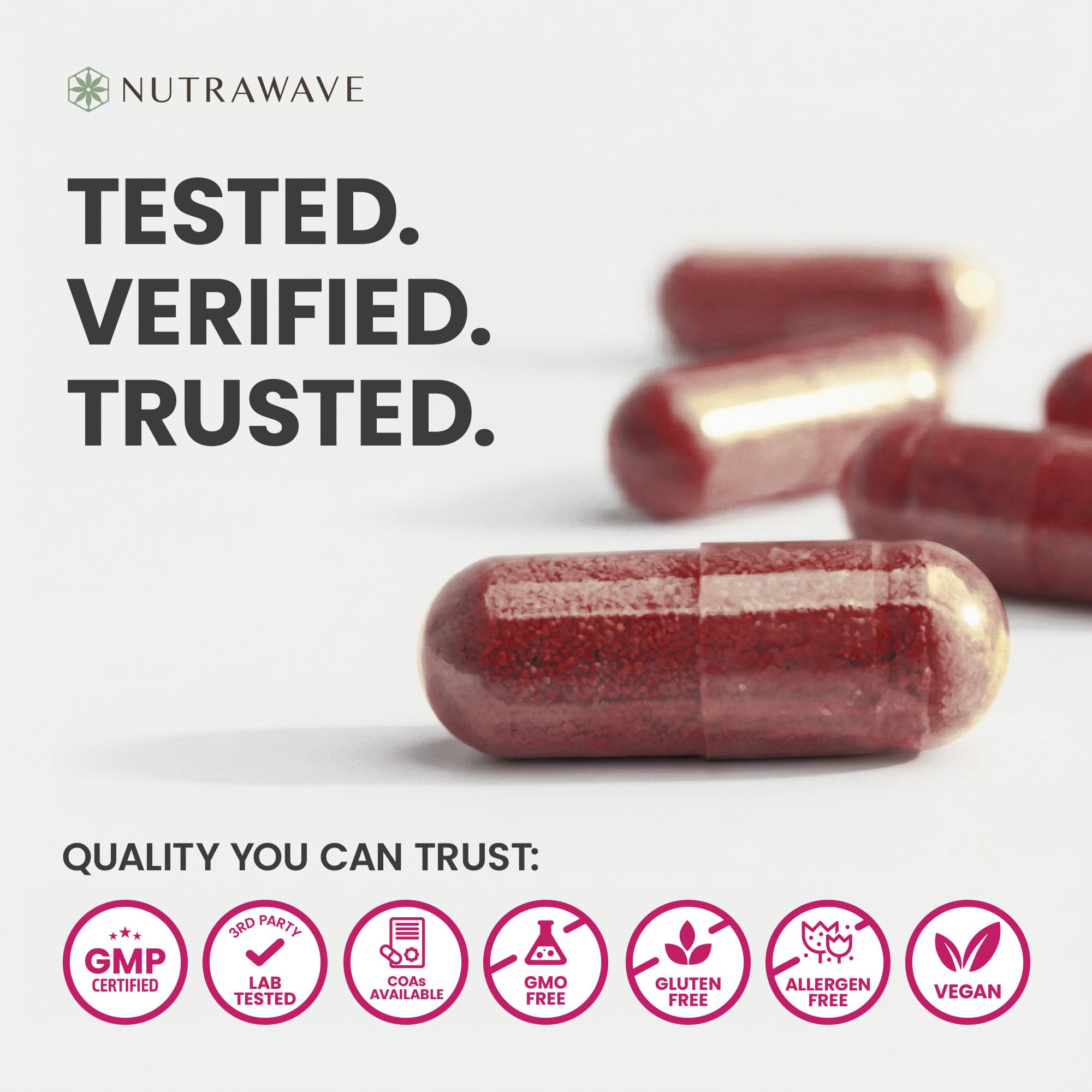 Nutra Wave: detalle de cápsula mostrando textura de la planta.