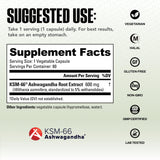 NutraBio Ashwagandha KSM-66 etiqueta clara facilita lectura de información.