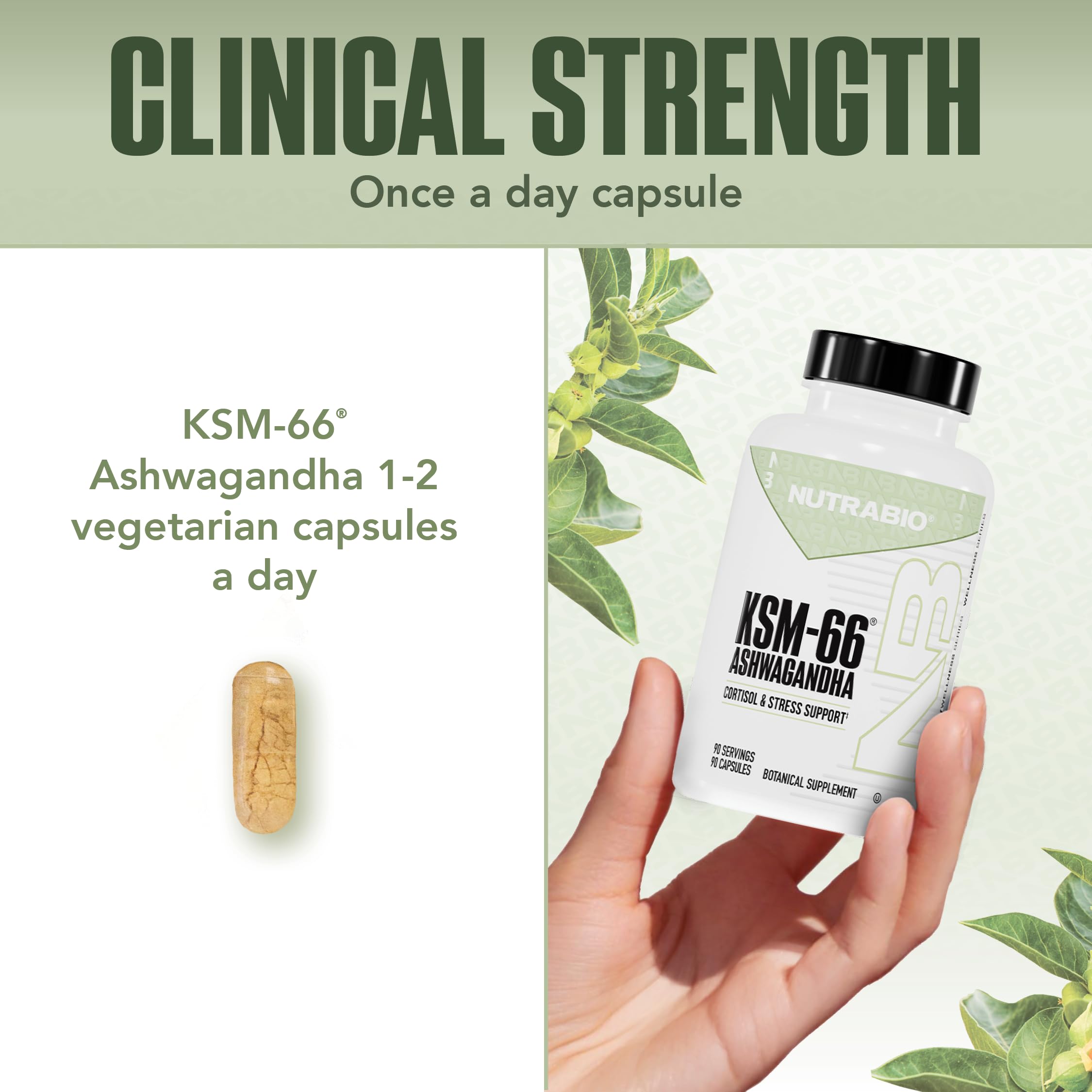 NutraBio Ashwagandha KSM-66: etiqueta clara y confiable