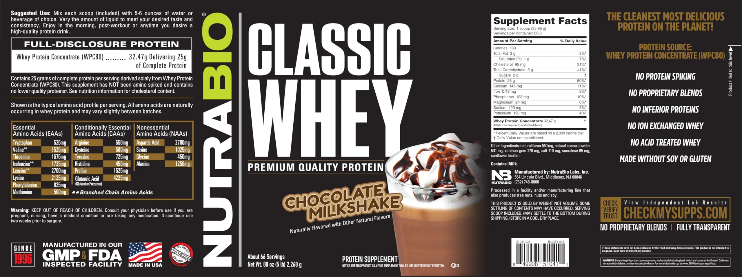 NutraBio Classic Whey sabor chocolate en polvo para disfrutar