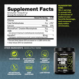 NutraBio Creatine HMB mezcla con agua para una bebida instantánea.