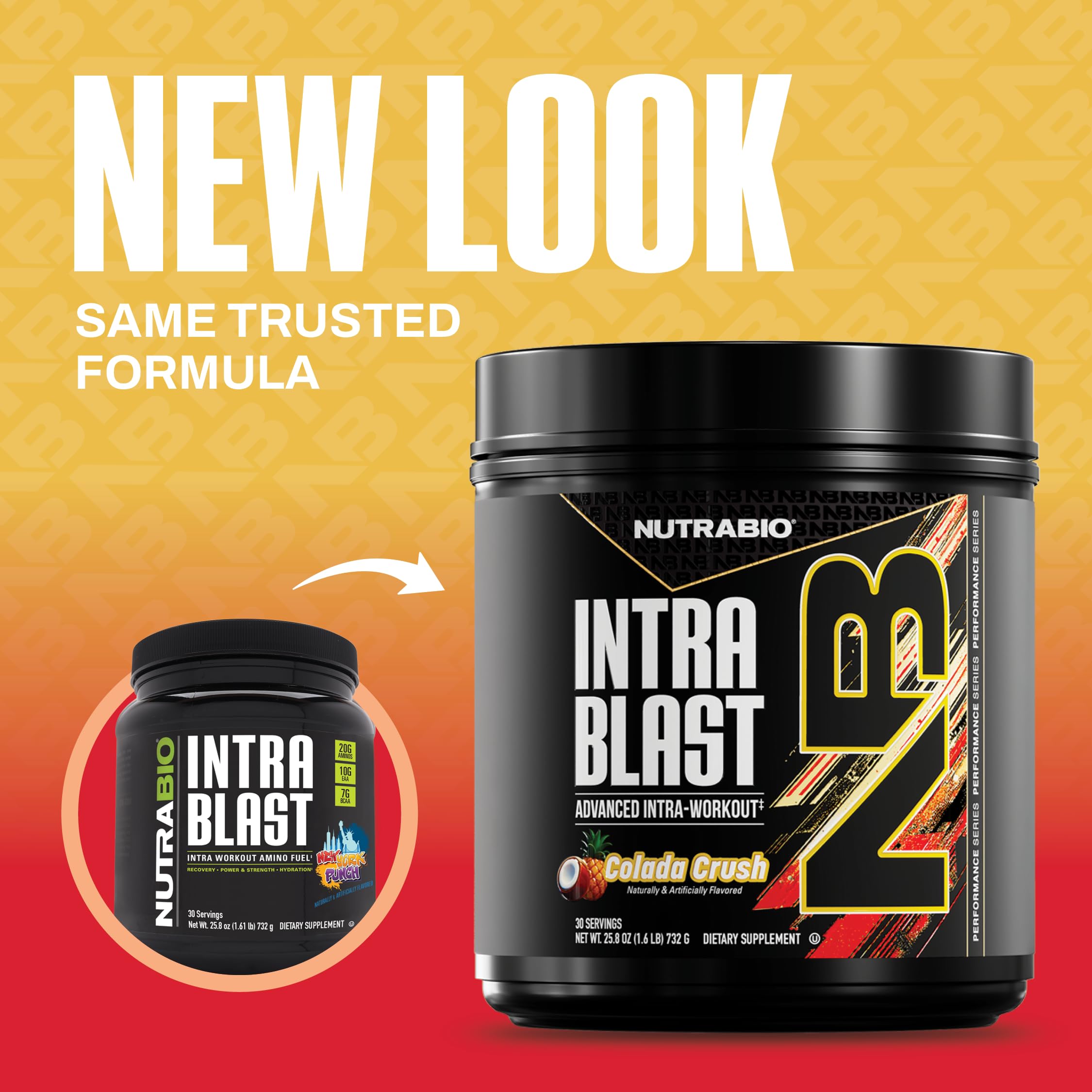 NutraBio Intra Blast envase con electrolitos para hidratación y rendimiento durante entreno