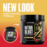 NutraBio Intra Blast envase con electrolitos para hidratación y rendimiento durante entreno